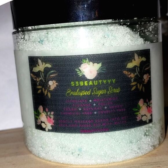Hand crafted Pineapple Blueberry emulsified sugar scrub 6oz - Picture 1 of 9